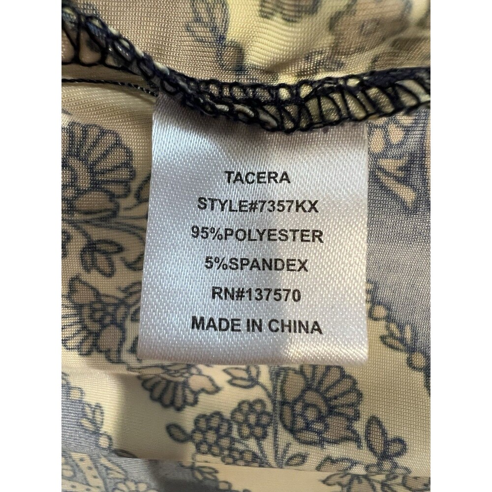 Tacera Boho Stretchy Shift Dress 2X Flowy Sleeveless Navy/Yellow Print - Picture 7 of 8